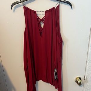 New long sleeve blouse dark red
